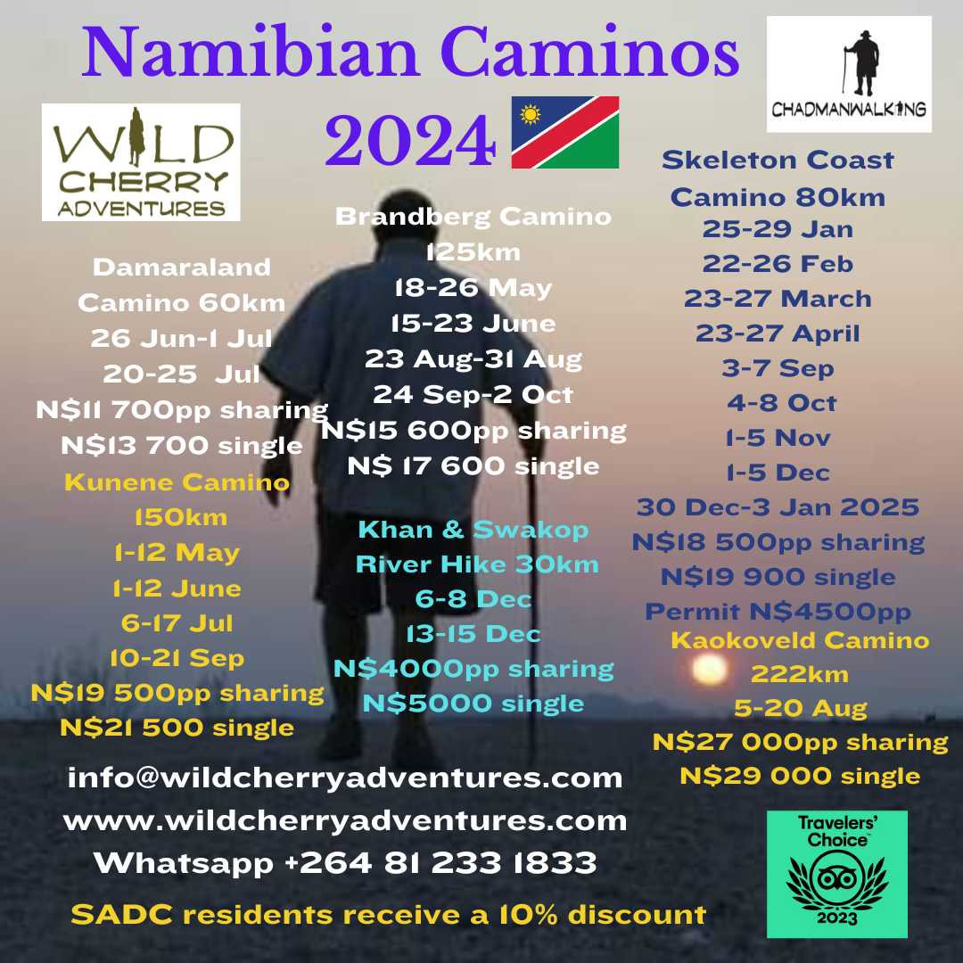 Namibian Camino Dates 2023